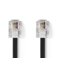 Câble de Télécommunication | RJ11 (6P4C) femelle - RJ11 (6P4C) femelle | Plat | 5 m | Noir