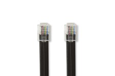 Câble de Télécommunication | RJ12 (6P6C) mâle - RJ12 (6P6C) mâle | 1 m | Noir