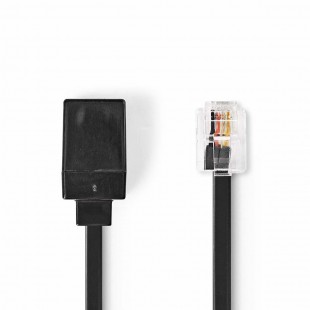 Rallonge de Câble de Télécommunication | RJ11 Mâle - RJ11 Femelle | 5,0 m | Noir