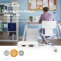 Câble Adaptateur Multi Mini DisplayPort | Mini DisplayPort Mâle vers VGA Femelle + DVI-D 24+1 Broches Femelle + Sortie HDMI 2.0 