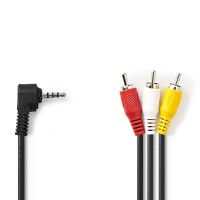 Câble AV de 3,5 mm | 3,5 mm AV Mâle - 3x RCA Mâles | 1,0 m | Noir