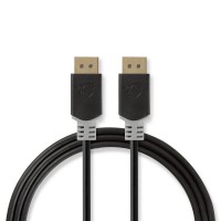 Câble DisplayPort 1.4 | DisplayPort Mâle vers DisplayPort Mâle | 2,00 m | Anthracite