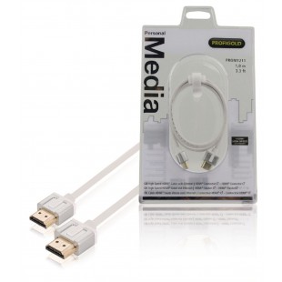 Câble HDMI avec Ethernet haute vitesse AM - AM Connecteur HDMI - Connecteur HDMI 1.00 m Blanc