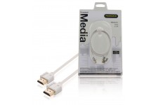 Câble HDMI avec Ethernet haute vitesse AM - AM Connecteur HDMI - Connecteur HDMI 1.00 m Blanc