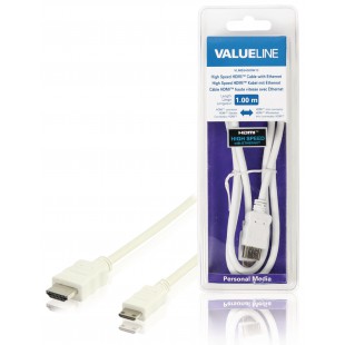 Câble HDMI avec Ethernet haute vitesse AM - CM Connecteur HDMI - HDMI Mini Mâle 1.00 m Blanc