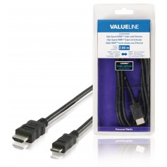 Câble HDMI avec Ethernet haute vitesse AM - CM Connecteur HDMI - HDMI Mini Mâle 2.00 m Noir
