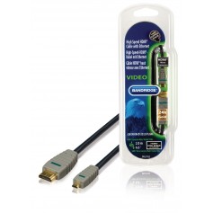Câble HDMI avec Ethernet haute vitesse AM - DM Connecteur HDMI - HDMI Micro Mâle 2.00 m Bleu