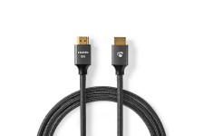 Câble HDMI Ultra-Haute Vitesse | Connecteur HDMI™ vers Connecteur HDMI™ | Gris métal | Câble Tressé | 1,0 m