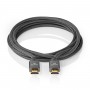 Câble HDMI Ultra-Haute Vitesse | Connecteur HDMI™ vers Connecteur HDMI™ | Gris métal | Câble Tressé | 2,0 m