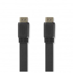 Câble HDMI® haute vitesse plat avec Ethernet | Connecteur HDMI™ - Connecteur HDMI™ | 2,0 m | Noir