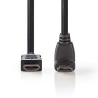Câble HDMI™ Haute Vitesse avec Ethernet | Connecteur HDMI™ - Connecteur HDMI™ Coudé à 90° | 1,5 m | Noir