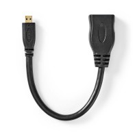 Câble HDMI™ Haute Vitesse avec Ethernet | Micro-connecteur HDMI™ - HDMI™ Femelle | 0,2 m | Noir