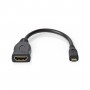 Câble HDMI™ Haute Vitesse avec Ethernet | Micro-connecteur HDMI™ - HDMI™ Femelle | 0,2 m | Noir