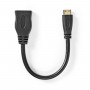 Câble HDMI™ Haute Vitesse avec Ethernet | Mini-Connecteur HDMI™ - HDMI™ Femelle | 0,2 m | Noir
