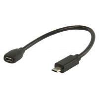 Câble MHL 5-pin Micro USB B mâle - Micro USB B femelle à 5 broches 0.20 m Noir
