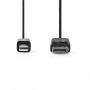 Câble Mini DisplayPort vers DisplayPort | Mini DisplayPort Mâle - DisplayPort Mâle | 2,0 m | Noir