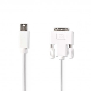 Câble Mini DisplayPort vers DVI | Mini DisplayPort Mâle - DVI-D Mâle à 24 + 1 Broches | 2,0 m | Blanc