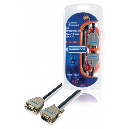 Câble VGA Extension MF VGA Mâle - VGA Femelle 2.00 m Bleu