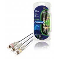 Câble vidéo composite 3RCA M - 3RCA M 3x RCA Mâles - 3x RCA Mâles 10.0 m Bleu