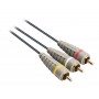Câble vidéo composite 3RCA M - 3RCA M 3x RCA Mâles - 3x RCA Mâles 10.0 m Bleu