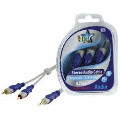 Standard 3.5mm stereo male - 2x RCA male cable 0.70 mStandard 3.5 mm stereo male - 2 cable male RCA de 0.70 m.