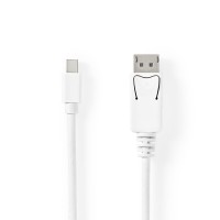 Mini DisplayPort vers Câble DisplayPort | 1.4 | Mini DisplayPort Mâle vers DisplayPort Mâle | 2,0 m | Blanc