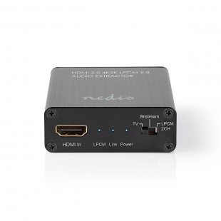 Extracteur Audio HDMI™ | Numérique et Stéréo - 1 Entrée HDMI™ | 1 Sortie HDMI™ + TosLink + 3,5 mm