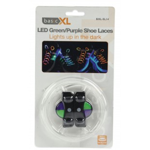 LED shoelaces green / purple