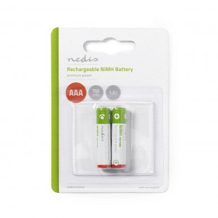 Pile Rechargeable Ni-MH AAA | 1.2 V | 700 mAh | 2 pièces | Blister