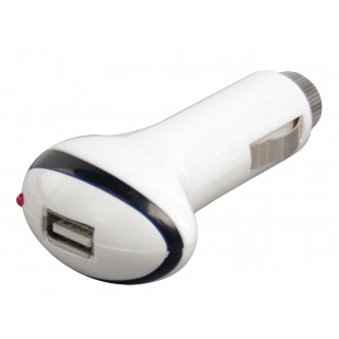 Chargeur de voiture 1-Output 1.0 A USB Blanc