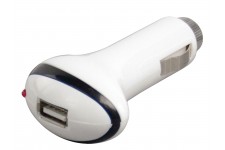 Chargeur de voiture 1-Output 1.0 A USB Blanc