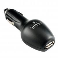 Chargeur de voiture 1-Output 1.0 A USB Noir