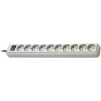 Prise d'extension Eco-Line 10 Voies 3.00 m Gris - Le contact de protection