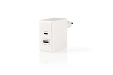 Chargeur Mural | 3.0 A | USB / USB-C | Power Delivery 45 W | Blanc