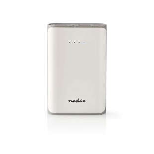 Batterie portable | 7 500 mAh | 2 sorties USB-A 3.1 A | Entrée micro-USB | Blanc