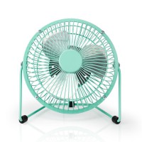Metal Mini Fan | 15 cm Diameter | USB Powered | Turquoise