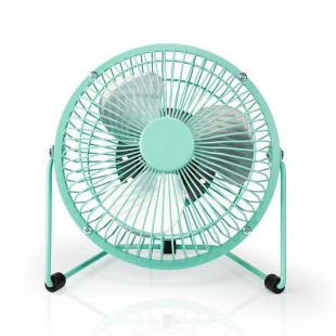 Metal Mini Fan | 15 cm Diameter | USB Powered | Turquoise