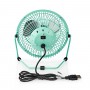 Metal Mini Fan | 15 cm Diameter | USB Powered | Turquoise