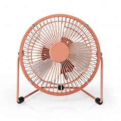 Metal Mini Fan | 15 cm Diameter | USB Powered | Vintage Pink