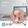 Metal Mini Fan | 15 cm Diameter | USB Powered | Vintage Pink