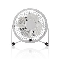 Mini Ventilateur en Métal | 10 cm de Diamètre | Alimenté par USB | Blanc