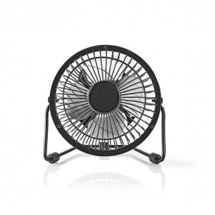 Mini Ventilateur en Métal | 10 cm de Diamètre | Alimenté par USB | Noir