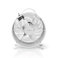 Lot de 4 : Ventilateur de Bureau Rétro | Diamètre 25 cm | 2 vitesses | Blanc
