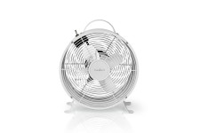 Lot de 4 : Ventilateur de Bureau Rétro | Diamètre 25 cm | 2 vitesses | Blanc