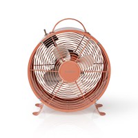 Lot de 4 : Ventilateur de Bureau Rétro | Diamètre 25 cm | 2 Vitesses | Rose Vintage
