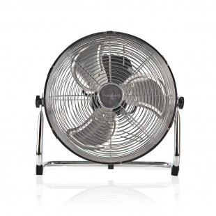 Lot de 2 : Ventilateur de Plancher | 30 cm de Diamètre | 3 Vitesses | Chrome