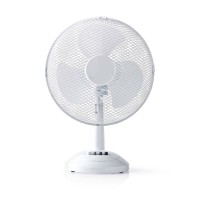 Ventilateur de Table | 30 cm de Diamètre | 3 Vitesses | Fonction d'Oscillation | Blanc