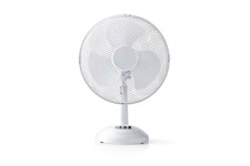 Ventilateur de Table | 30 cm de Diamètre | 3 Vitesses | Fonction d'Oscillation | Blanc