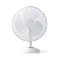 Ventilateur de Table | 40 cm de Diamètre | 3 Vitesses | Fonction d'Oscillation | Blanc