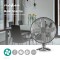 Ventilateur de Table en Métal | 30 cm de Diamètre | 3 Vitesses | Fonction d'Oscillation | Chrome